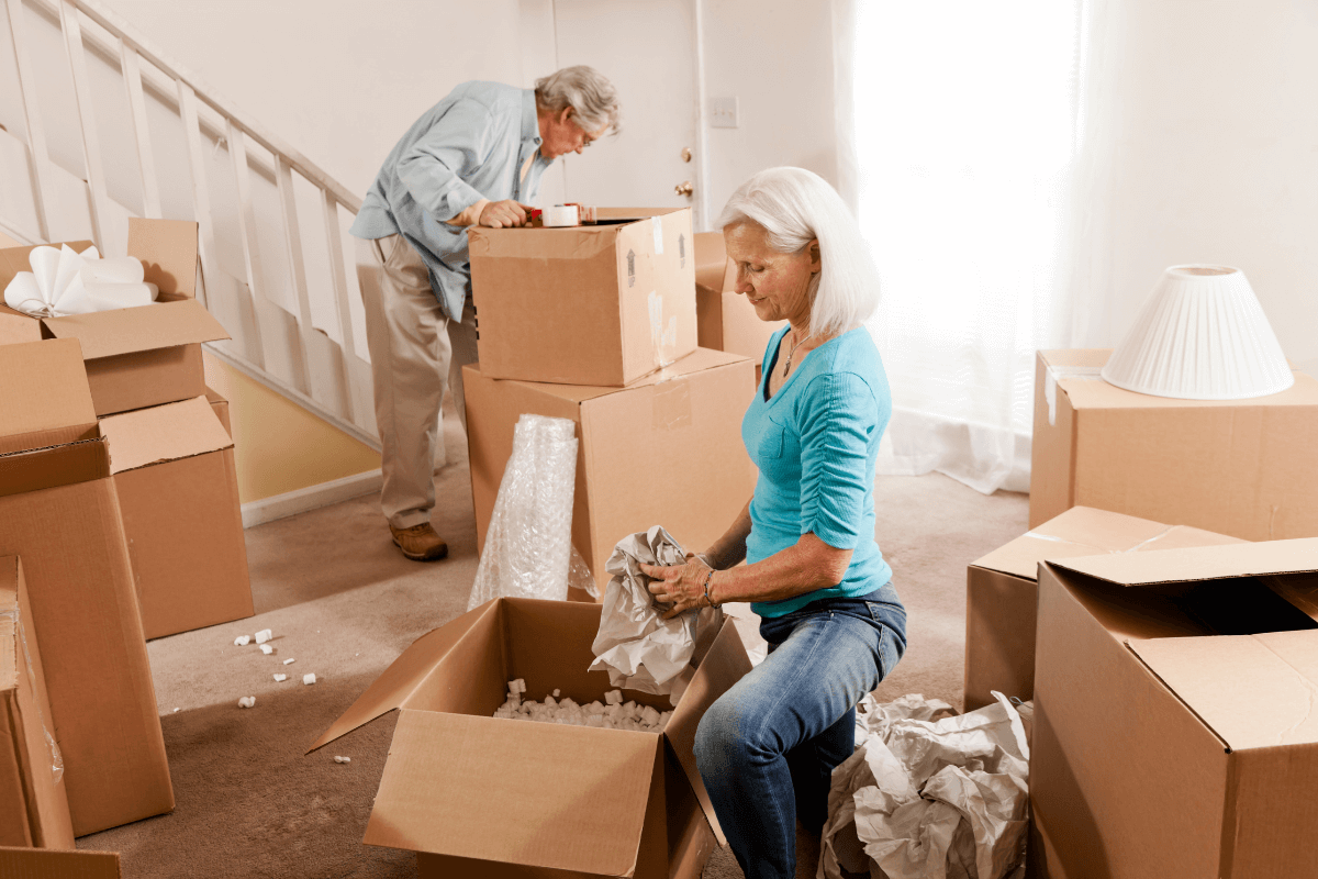 Older Couple Packing